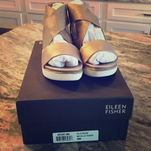 Eileen Fisher sport platform leather sandals